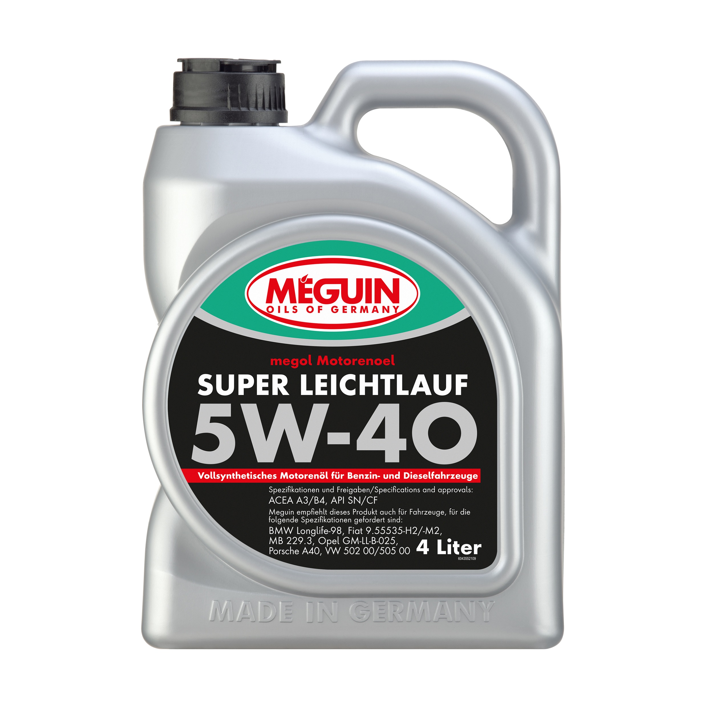 Олива моторна Meguin SUPER LEICHTLAUF SAE 5W-40 4 л